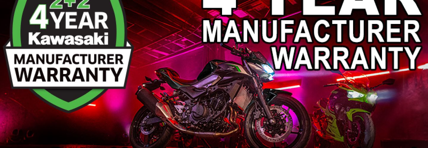 Enjoy four years warranty with all new Kawasaki’s!