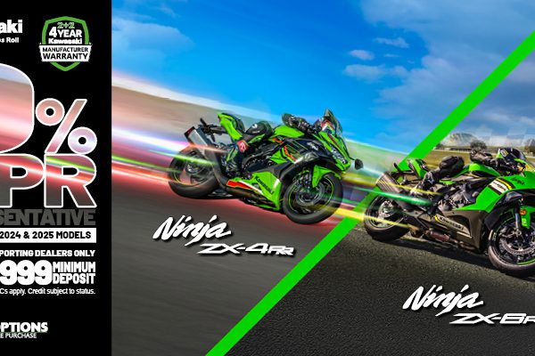 Ninja ZX-4RR and Ninja ZX-6R now available with 0% HP and 3.9% PCP APR Representative